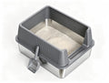 Nycoba High Sided Stainless Steel Open Top Cat Litter Box, Splash Proof Cat Toilet with Anti Tracking Pedal & Hanging Litter Scoop