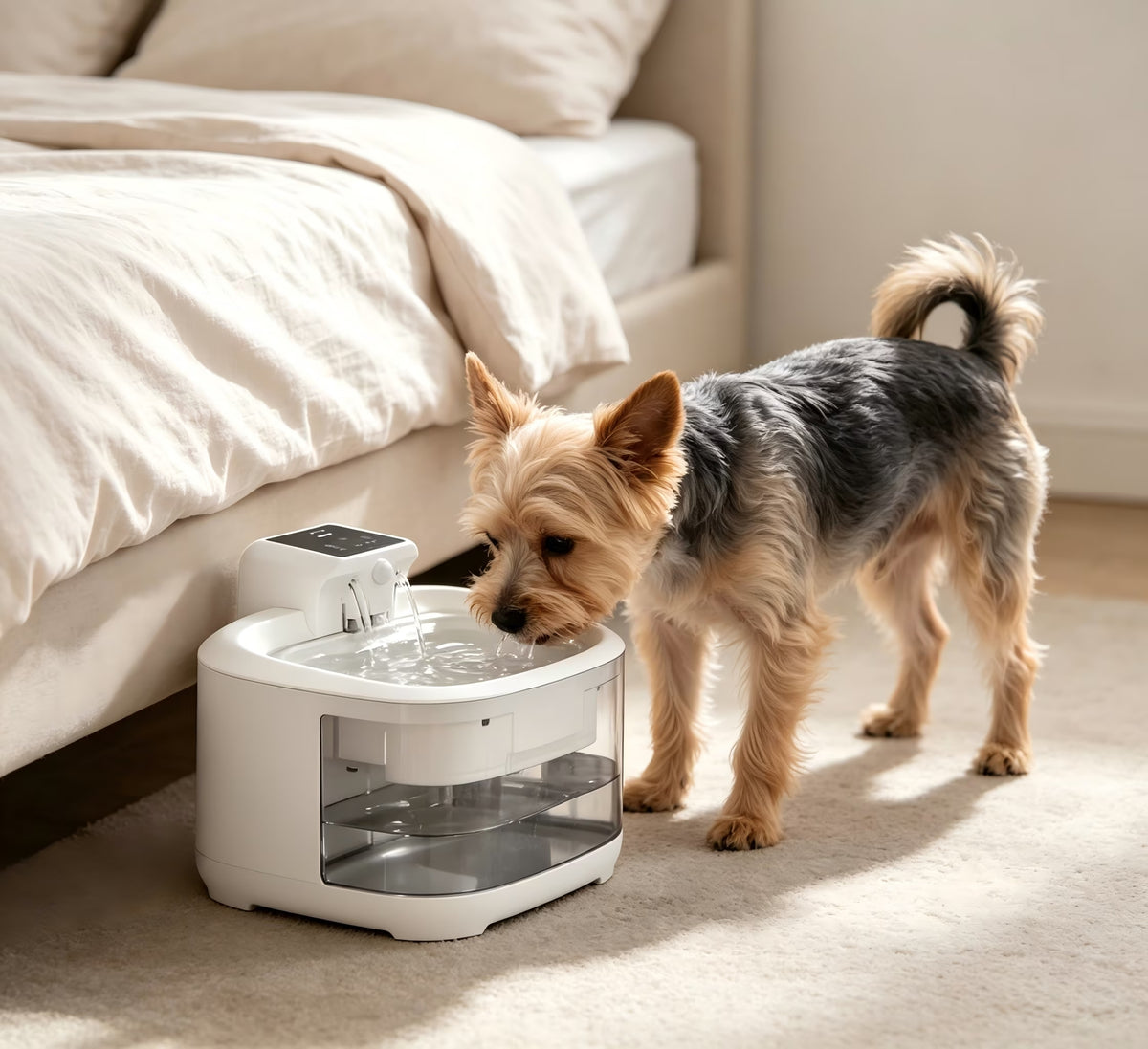 Nycoba Cordless Battery‑Powered Cat Water Fountain,4.5L Visible Water Window Pet Fountain with Induction/Timing Mode