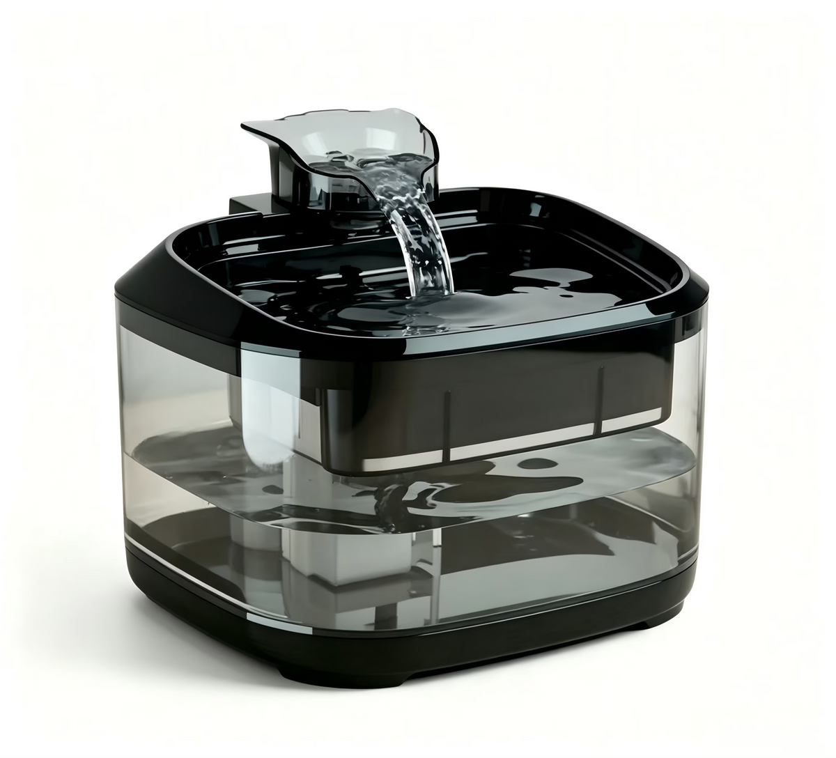 Nycoba Automatic Cat Water Fountain, Visible Water Level Pet Drinking Fountain, Ultra‑Quiet Recirculating Filtered Water Dispenser for Cats & Dogs