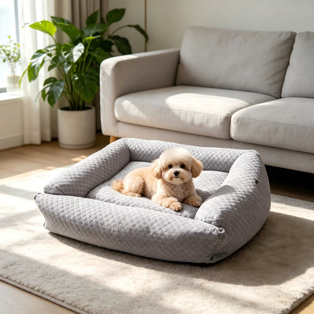 Nycoba Calming Anti-Anxiety Dog Burrow Bed,Cozy Luxury Pet Bed,Dog Bed with Blanket
