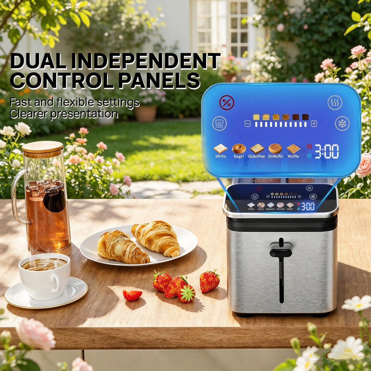 Nycoba 4-Slice Toaster, Stainless Steel with Extra Wide Slots