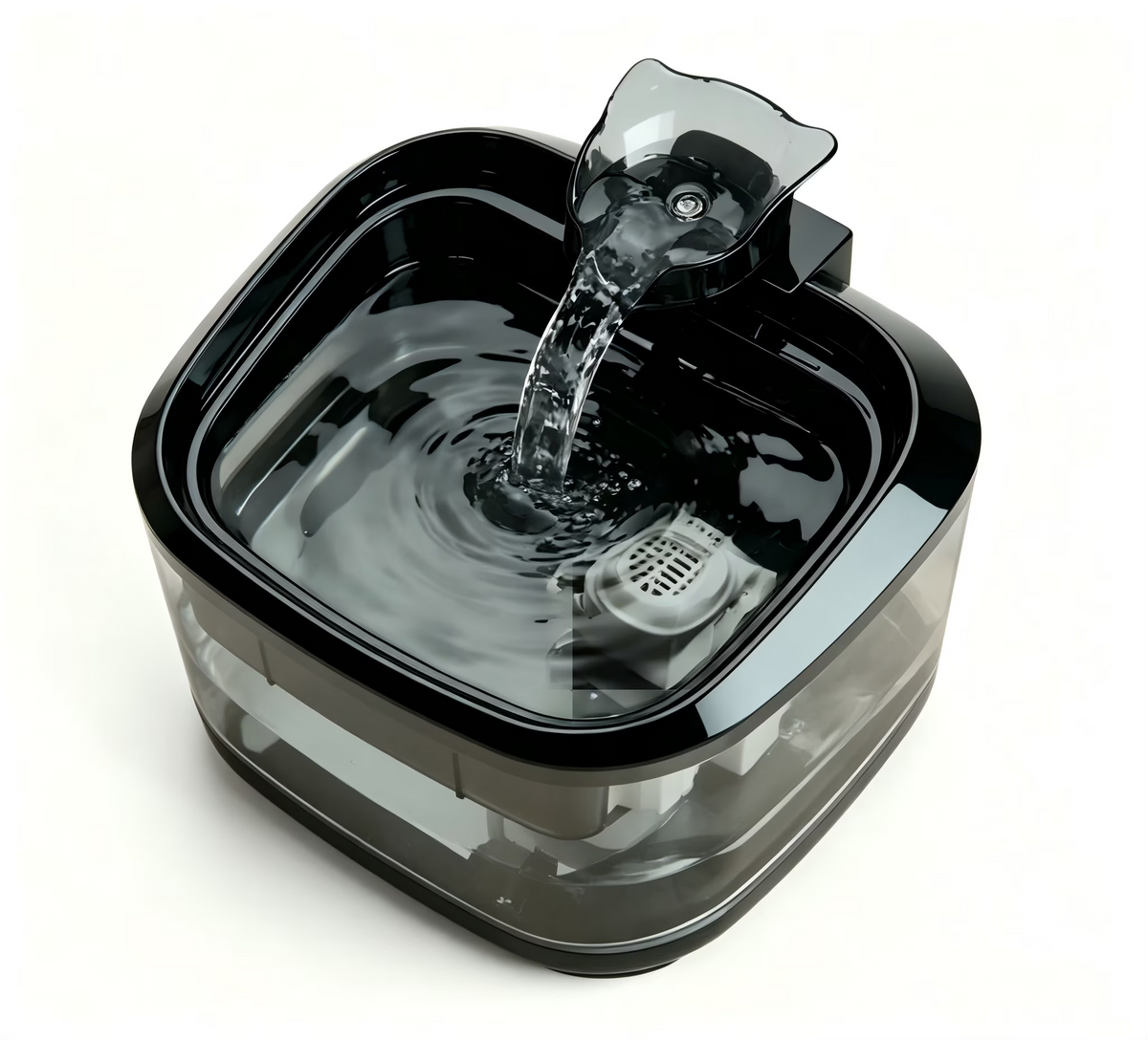 Nycoba Plug‑in Pet Water Fountain, 4.5L Visible Water Level Cat Drinking Dispenser, 3‑Stage Filtration with Brushless Silent Pump
