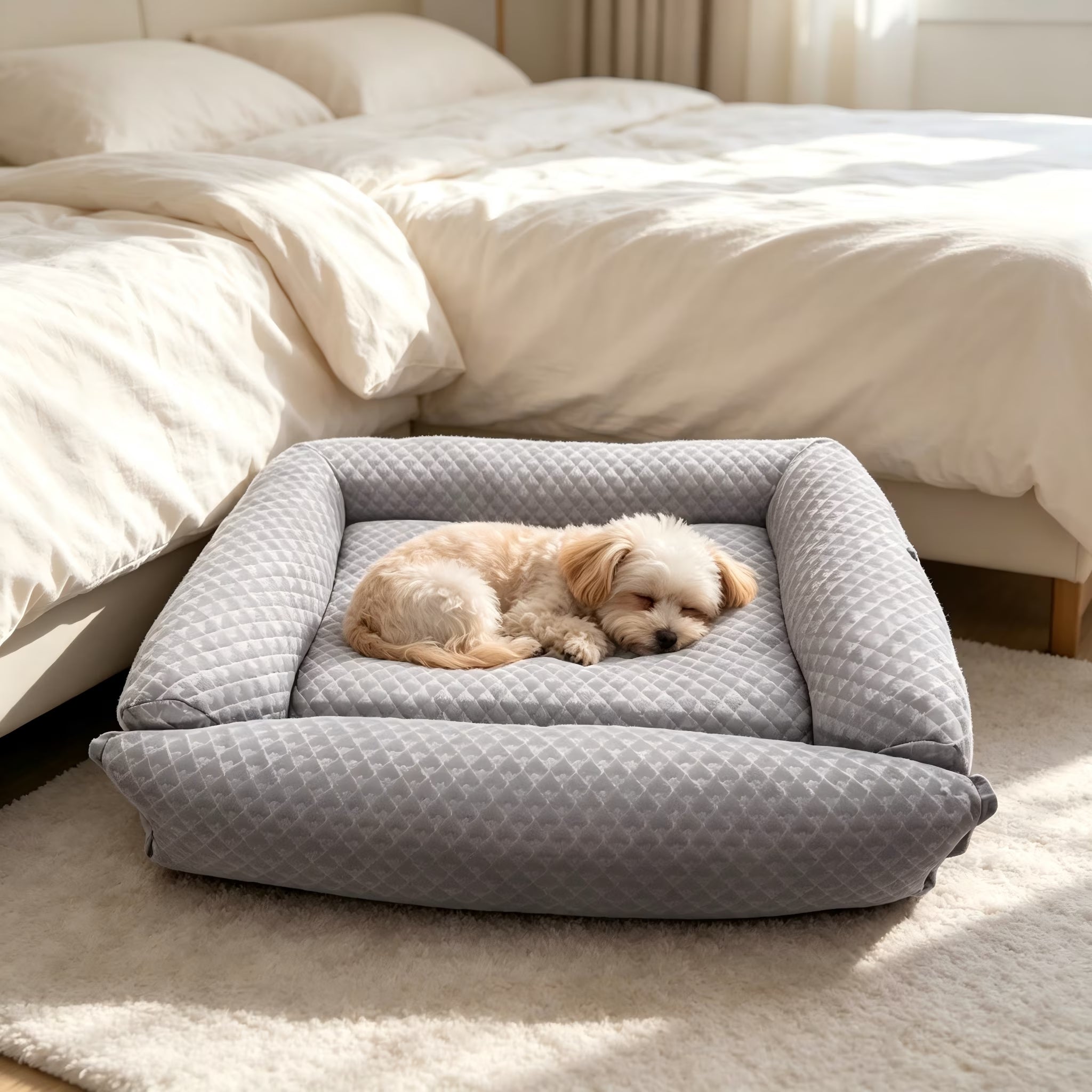Nycoba Calming Anti-Anxiety Dog Burrow Bed,Cozy Luxury Pet Bed,Dog Bed with Blanket