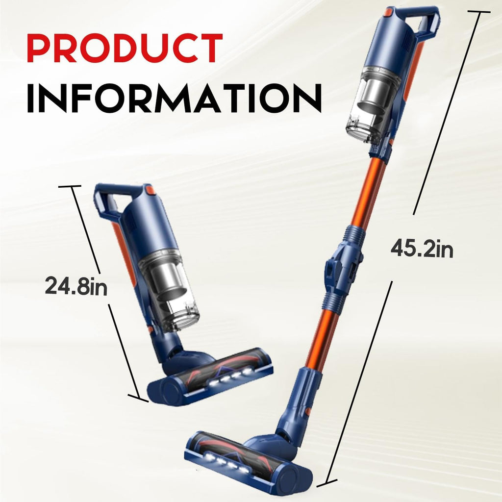 Nycoba 25KPa Brushless Stick Cordless Vacuum, 55 Mins Run for Pet Hair & Floors