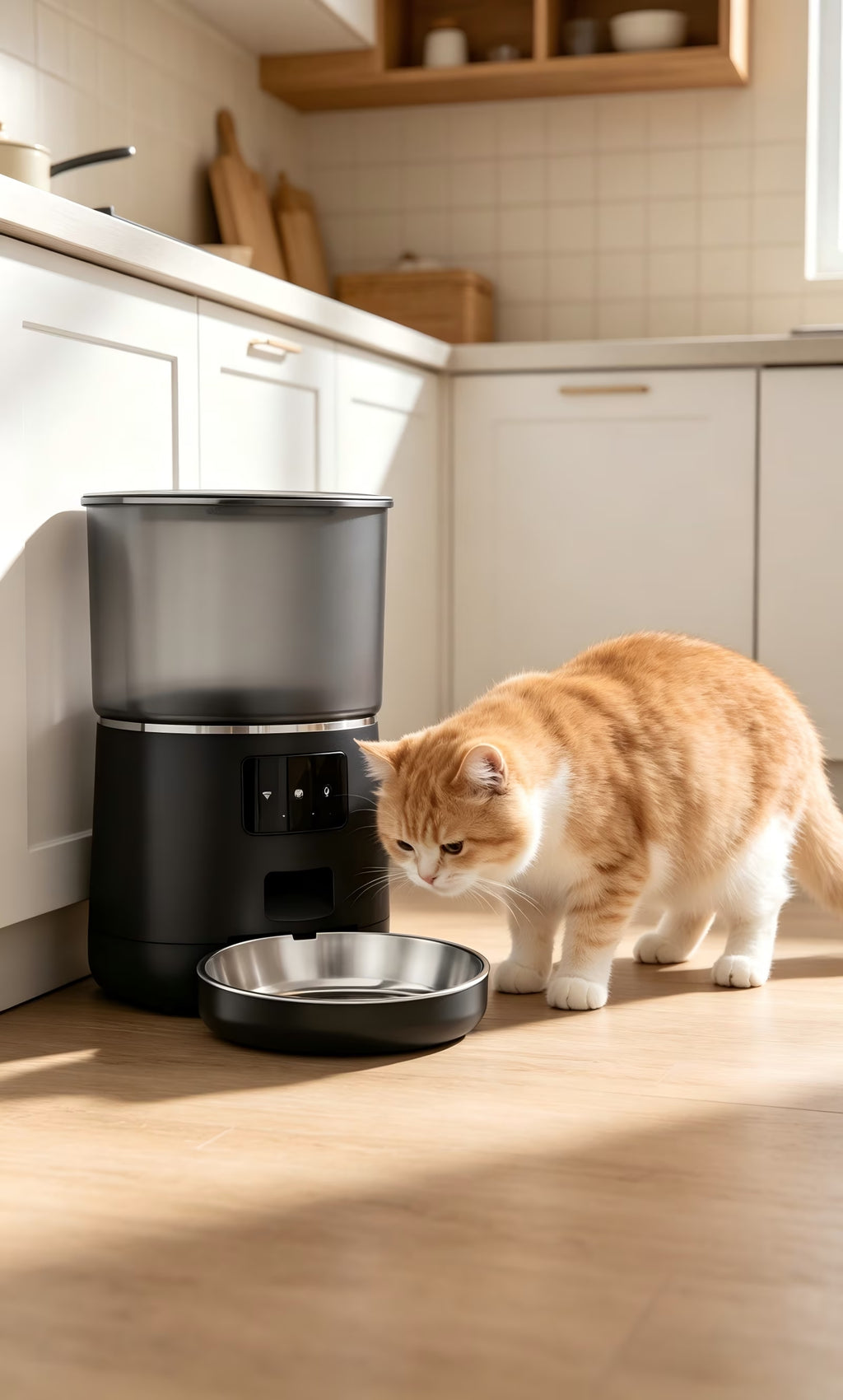 Nycoba WiFi Automatic Pet Feeder, Timed Programmable Food Dispenser with Stainless Steel Bowl for Cats & Small Dogs