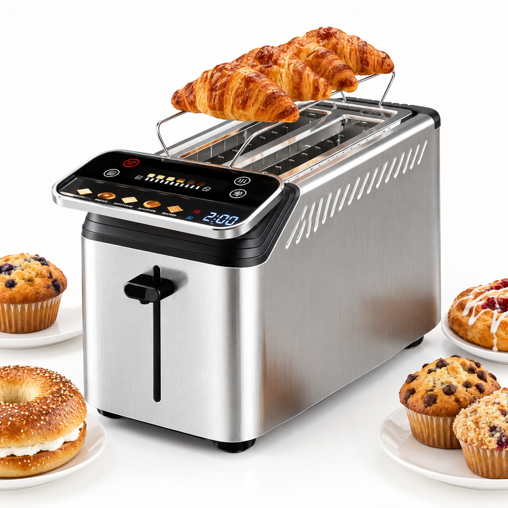 Nycoba 4-Slice Toaster, Stainless Steel with Extra Wide Slots