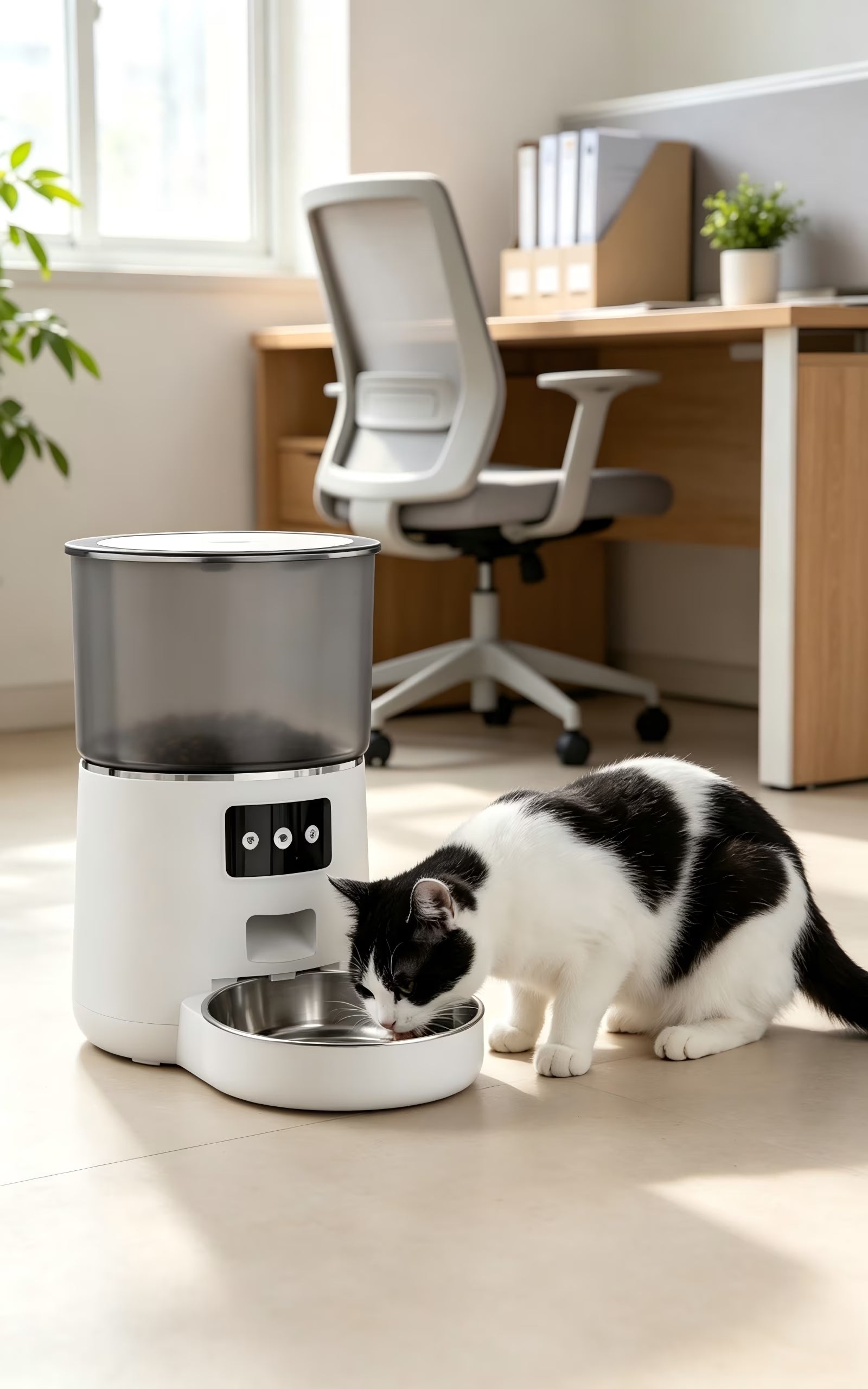 Nycoba WiFi Smart Pet Feeder, Programmable Portion Control Cat Dog Food Dispenser with Stainless Steel Feeding Bowl
