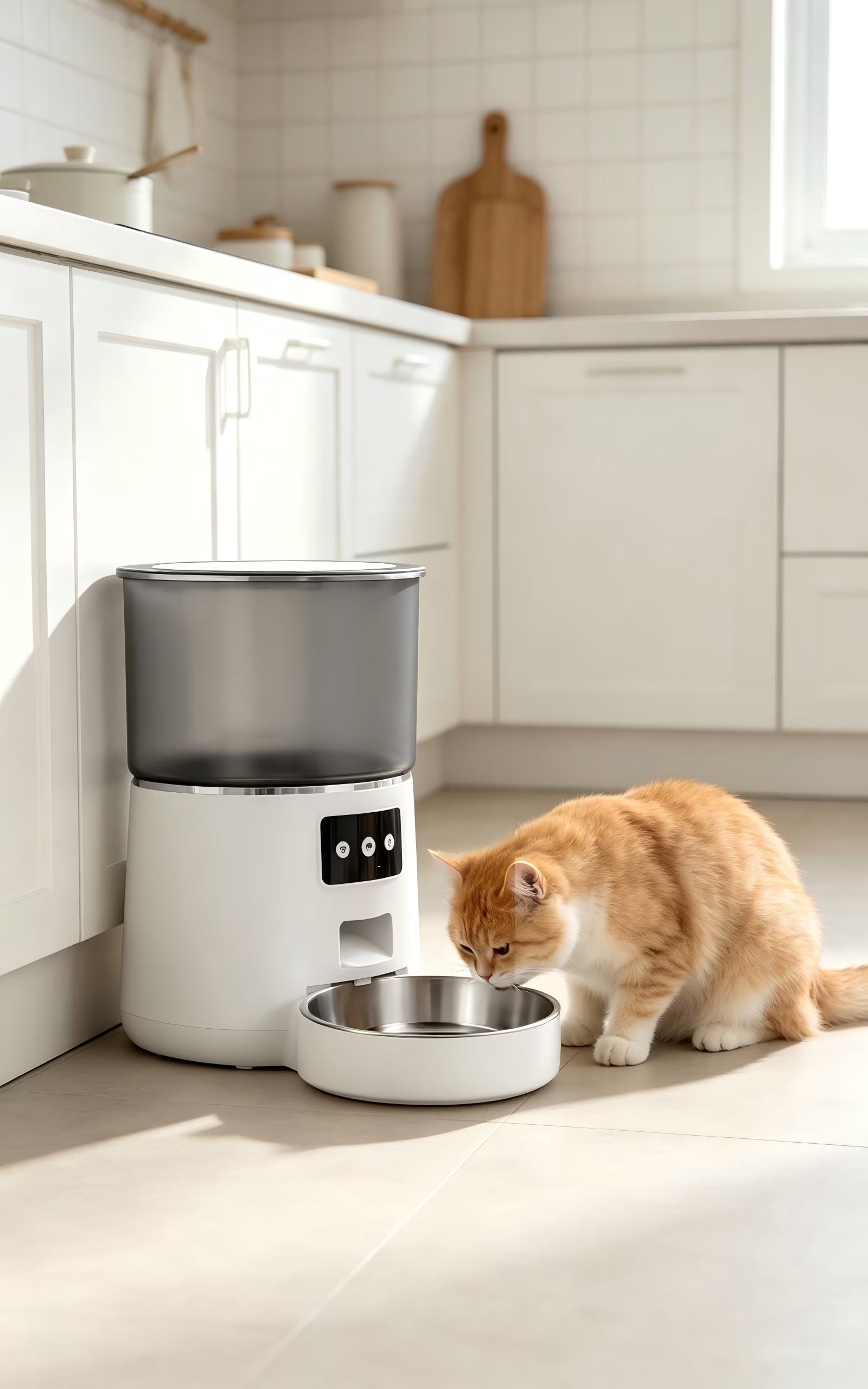 Nycoba WiFi Smart Pet Feeder, Programmable Portion Control Cat Dog Food Dispenser with Stainless Steel Feeding Bowl