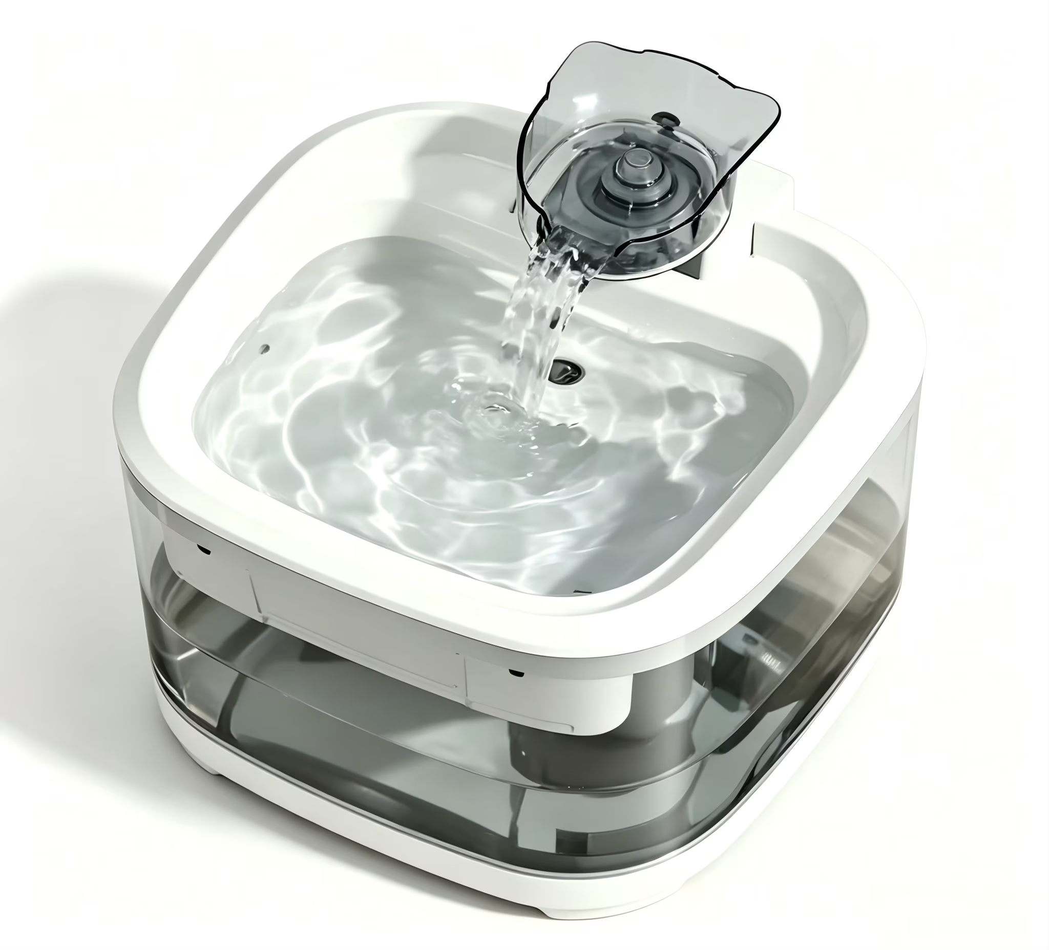 Nycoba 4.5L Large Capacity Cat Water Fountain, Visible‑Tank Plug‑in Pet Drinking Fountain with 3‑Layer Precision Filtration